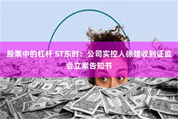 股票中的杠杆 ST东时：公司实控人徐雄收到证监会立案告知书